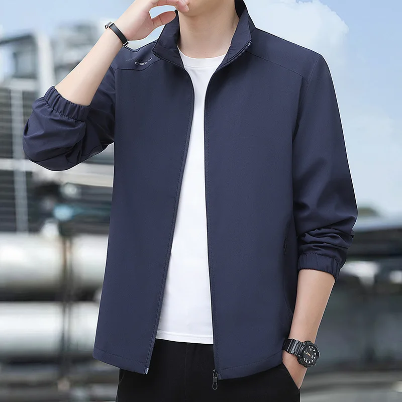 Jacket Men's Spring New Middle-aged Men's Versatile Casual Spring And Autumn Stand-up Collar 
Jacket Men's Spring New Middle-aged Men's Versatile Casual Spring And Autumn Stand-up Collar