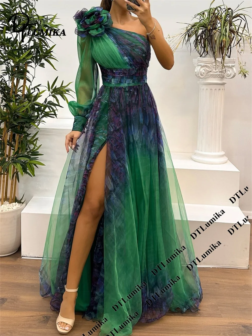 DTLumika High Slit Maxi Dress One Shoulder 3D Flower Emerald Green Tulle Print Evening Party Prom Gown Beach Vocation Dress
DTLumika High Slit Maxi Dress One Shoulder 3D Flower Emerald Green Tulle Print Evening Party Prom Gown Beach Vocation Dress