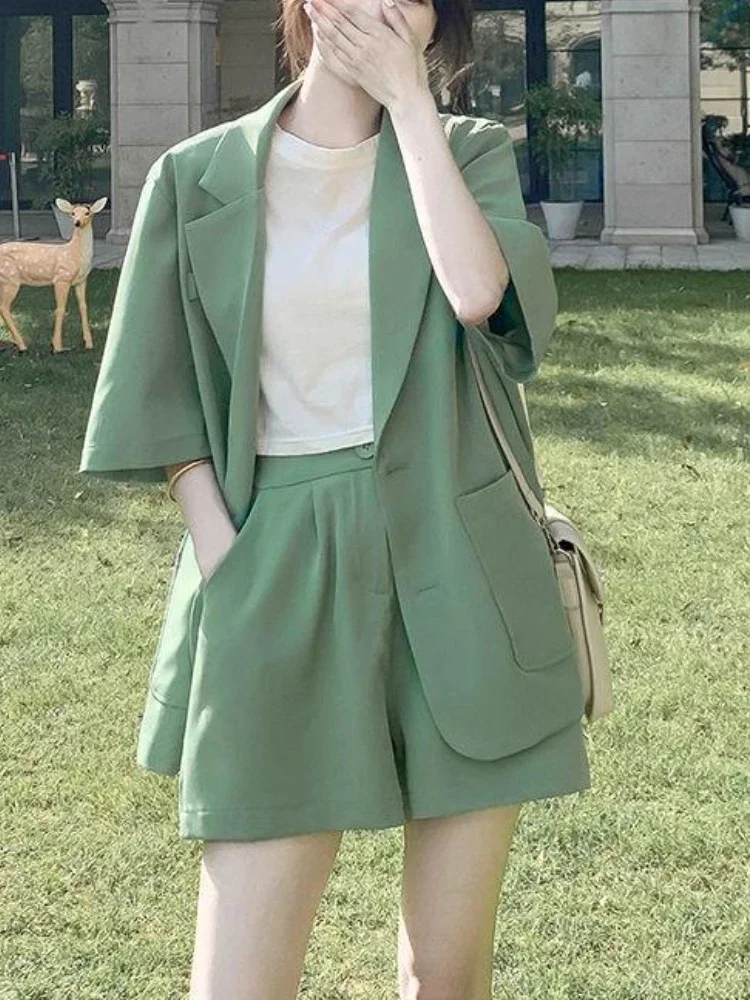 Office Lady Solid Color Short Sleeve Blazer Shorts Set 2024 New in Summer Casual Fashion Elegant Women's Clothing Set WERF
Office Lady Solid Color Short Sleeve Blazer Shorts Set 2024 New in Summer Casual Fashion Elegant Women's Clothing Set WERF