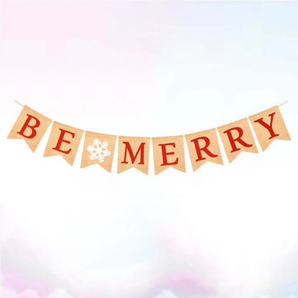 Christmas Party Banner Burlap Bunting Special Design Hanging Decoration for Wall Window Table Indoor Outdoor Festival 
Christmas Party Banner Burlap Bunting Special Design Hanging Decoration for Wall Window Table Indoor Outdoor Festival