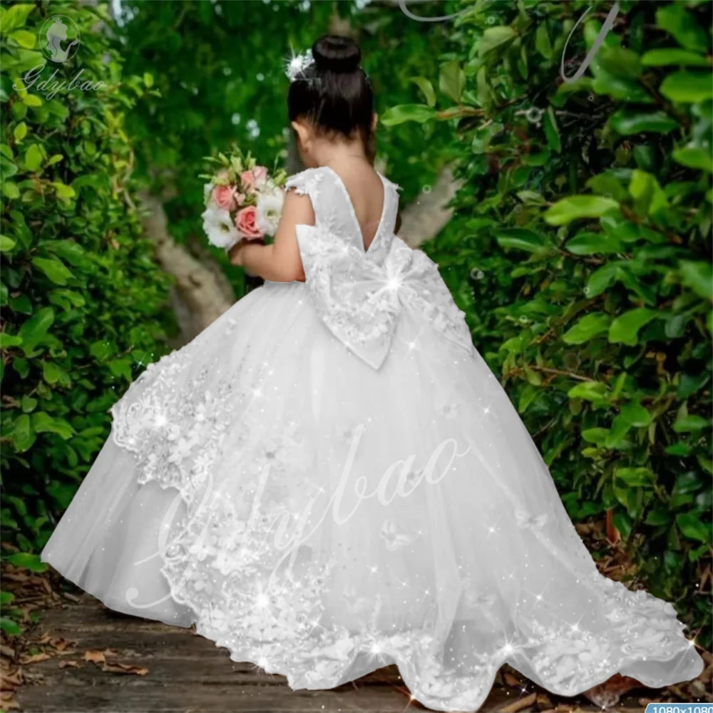 Customized Luxury Flower Girl Dresses For Wedding White Appliques Kids Birthday Dress Party Communion Party Gown
Customized Luxury Flower Girl Dresses For Wedding White Appliques Kids Birthday Dress Party Communion Party Gown