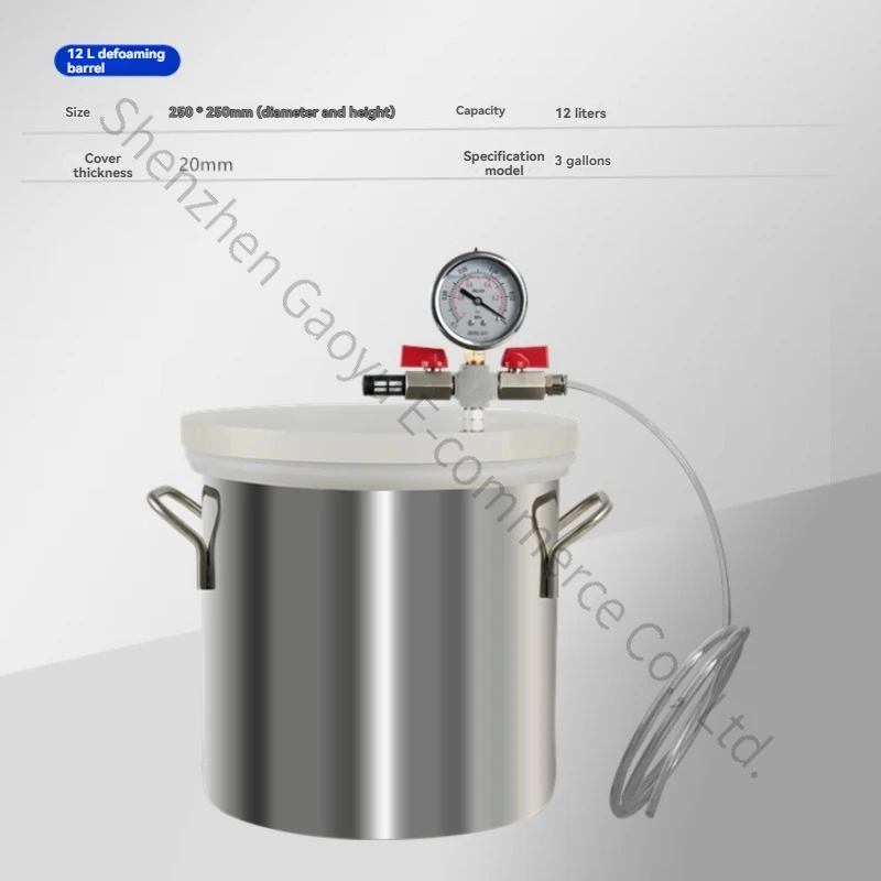 Oil-Free Vacuum Degassing Chamber for Resin Epoxy,AB Silicone Stabilized Wood,304 Stainless Steel with Vacuum Gauge 1.2mm Wall
Oil-Free Vacuum Degassing Chamber for Resin Epoxy,AB Silicone Stabilized Wood,304 Stainless Steel with Vacuum Gauge 1.2mm Wall