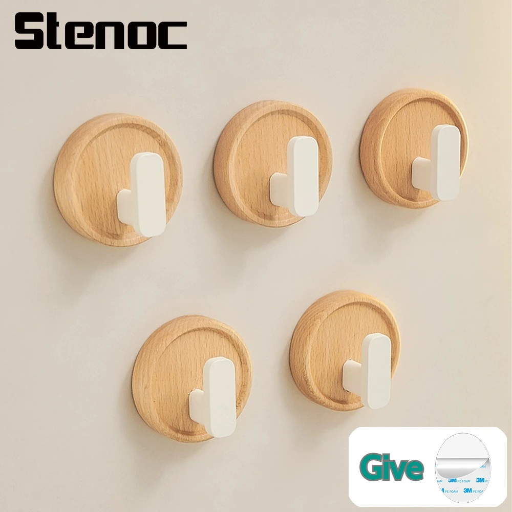Деревянные крючки без перфорации, круглые настенные подвесные крючки для одежды, ключей, полотенец, крючки для хранения для ванной комнаты, кухонные аксессуары, организация 
Деревянные крючки без перфорации, круглые настенные подвесные крючки для одежды, ключей, полотенец, крючки для хранения для ванной комнаты, кухонные аксессуары, организация