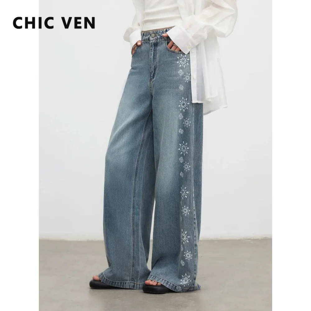 CHIC VEN Women Jeans New Blue Retro Washed Cool Wide Leg Denim Pant Female High Waisted Side Printed Trousers Summer 2026
CHIC VEN Women Jeans New Blue Retro Washed Cool Wide Leg Denim Pant Female High Waisted Side Printed Trousers Summer 2026