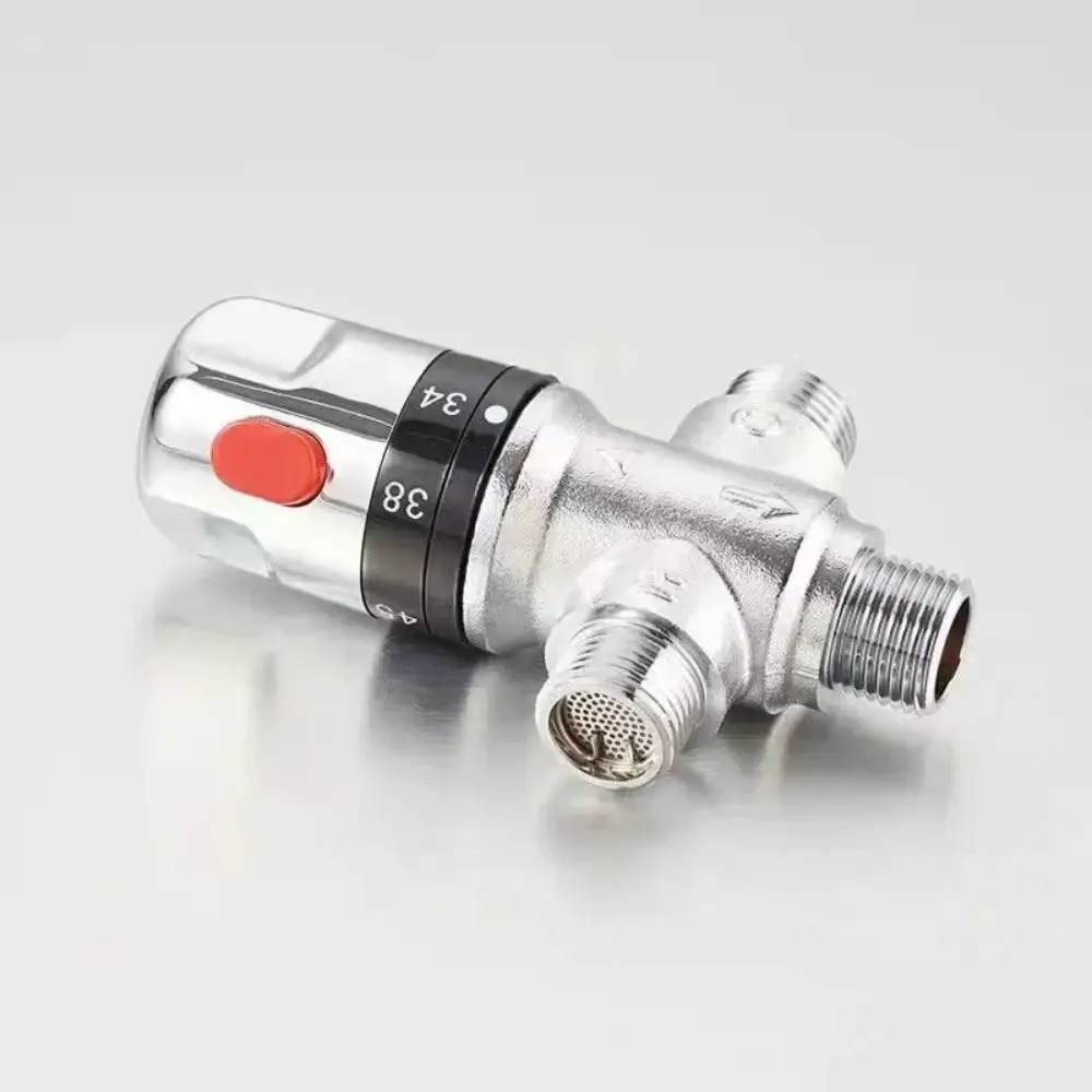 Solid Brass Thermostatic Mixing Valve Hot and Cold Control Pressure Balance Brass Thermostatic Valve 3Way Anti-Scald
Solid Brass Thermostatic Mixing Valve Hot and Cold Control Pressure Balance Brass Thermostatic Valve 3Way Anti-Scald