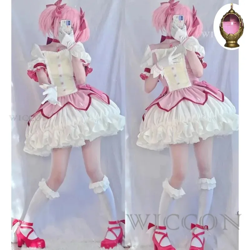 Puella Magi Madoka Magica Cosplay Costume Wig Petticoat Shoes Kaname Madoka Pink Short Ball Dress Halloween Party Uniform Outfit
Puella Magi Madoka Magica Cosplay Costume Wig Petticoat Shoes Kaname Madoka Pink Short Ball Dress Halloween Party Uniform Outfit