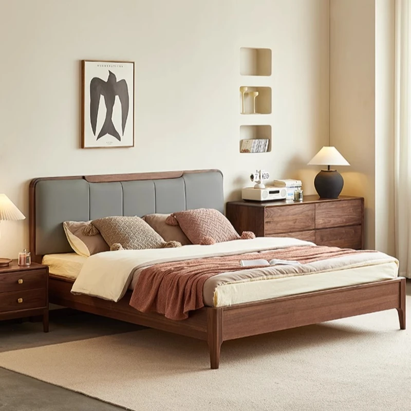 Black walnut solid wood soft bed, master bedroom small apartment 1.8 meters double bed
Black walnut solid wood soft bed, master bedroom small apartment 1.8 meters double bed