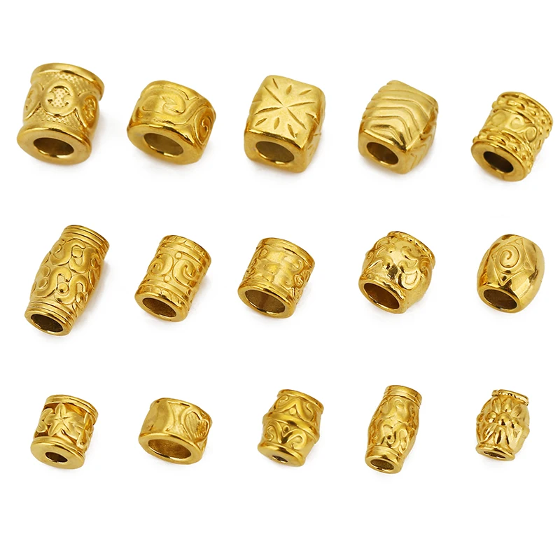 5pcs Stainless Steel Vintage Loose Beads Big Hole Carved Spacer Beads Charms for DIY Bracelets Necklace Jewelry Making Supplies
5pcs Stainless Steel Vintage Loose Beads Big Hole Carved Spacer Beads Charms for DIY Bracelets Necklace Jewelry Making Supplies