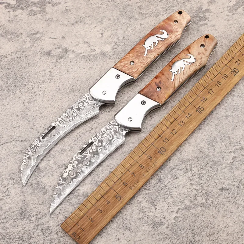 Damascus Steel Folding Blade Knife Shadow Wooden Handle Outdoor Survival EDC Tool Pocket Knifes For Camping Hiking
Damascus Steel Folding Blade Knife Shadow Wooden Handle Outdoor Survival EDC Tool Pocket Knifes For Camping Hiking