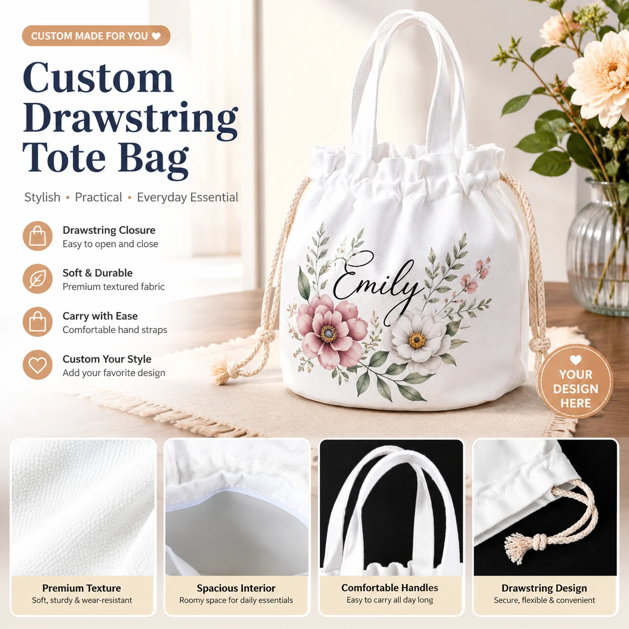 Personalized Portrait Bucket Purse Custom Face Print Tote Bag Funny Gift for Women Girls
Personalized Portrait Bucket Purse Custom Face Print Tote Bag Funny Gift for Women Girls