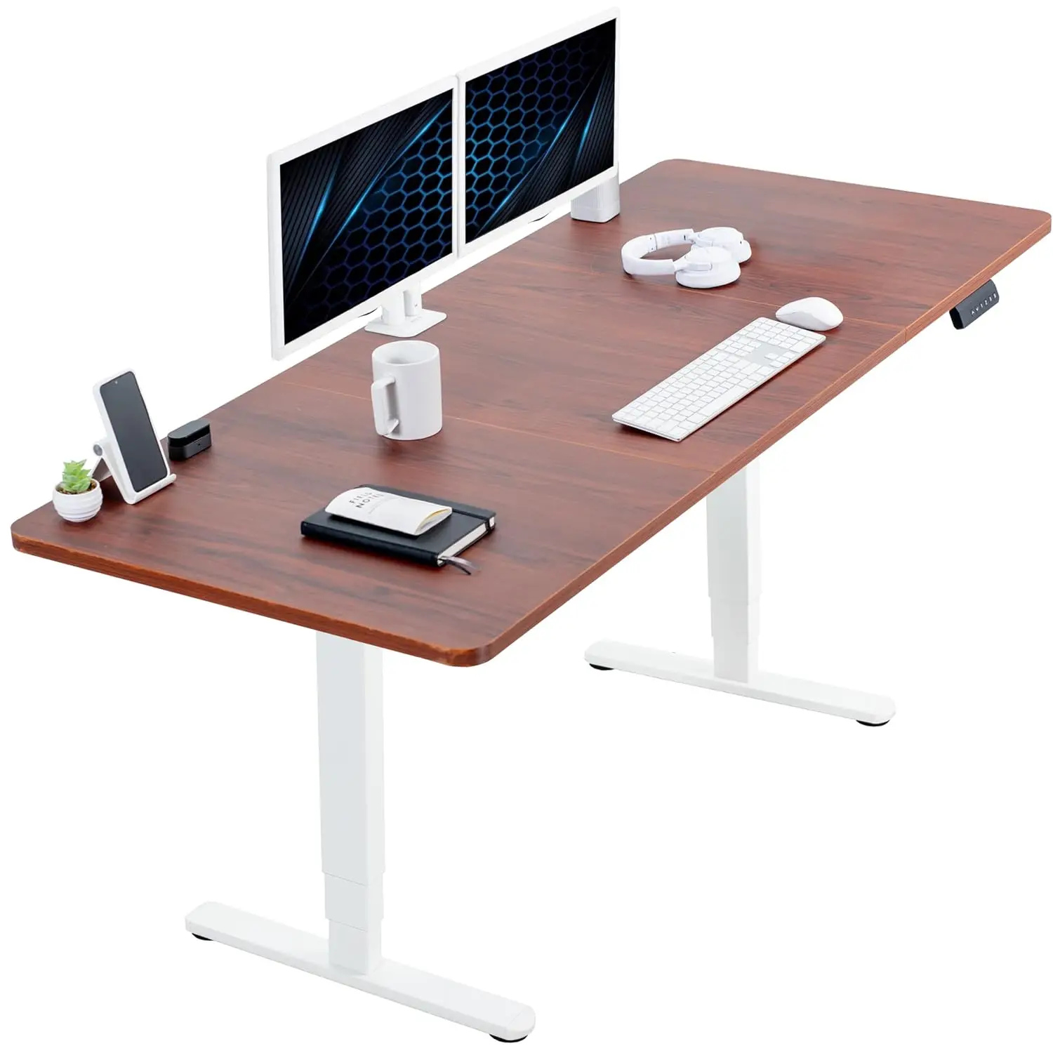 71x30in Electric Height Adjustable Sit Stand Desk Memory Controller Walnut Top White Frame, Customized
71x30in Electric Height Adjustable Sit Stand Desk Memory Controller Walnut Top White Frame, Customized