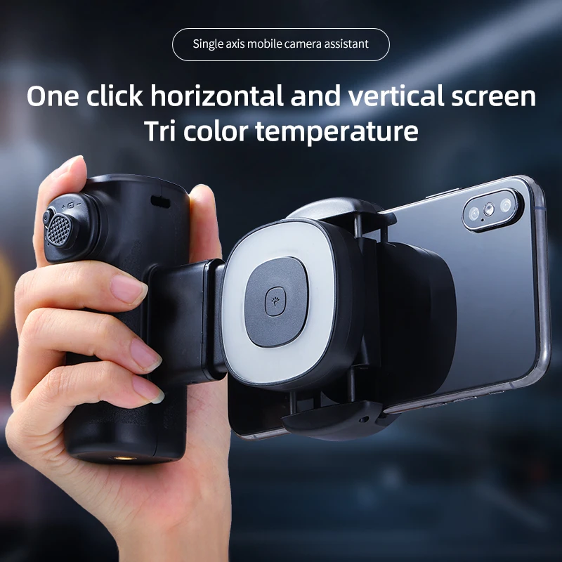 Single-Axis Phone Grip with Bluetooth LED Selfie Light, Adjustable Angle for Smartphone Photography, Video Live Streaming
Single-Axis Phone Grip with Bluetooth LED Selfie Light, Adjustable Angle for Smartphone Photography, Video Live Streaming