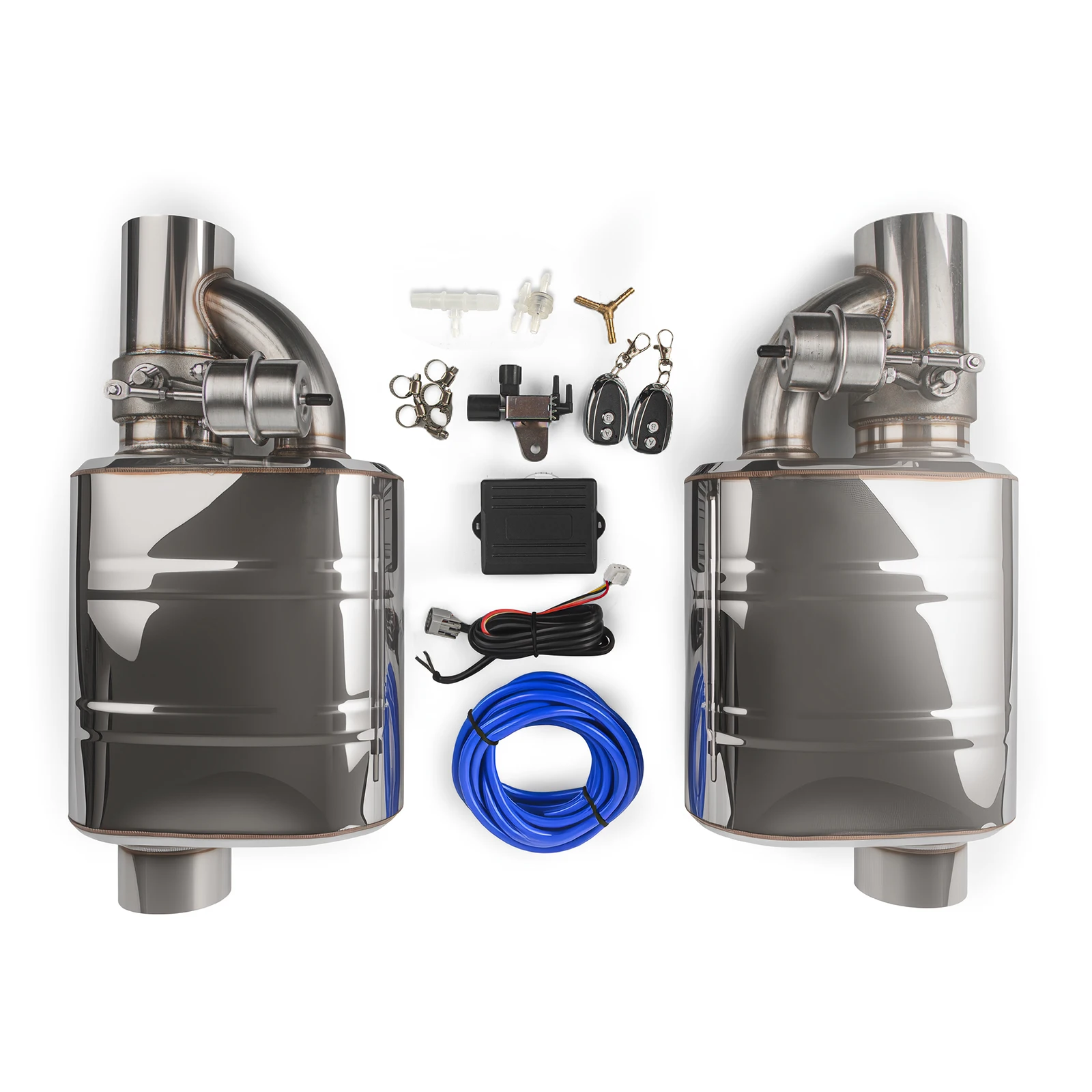 1Pair Universal 2/2.5/3inch Stainless Steel Exhaust Muffler with Exhaust Valve, Electric Exhaust Cut-off Remote Control
1Pair Universal 2/2.5/3inch Stainless Steel Exhaust Muffler with Exhaust Valve, Electric Exhaust Cut-off Remote Control