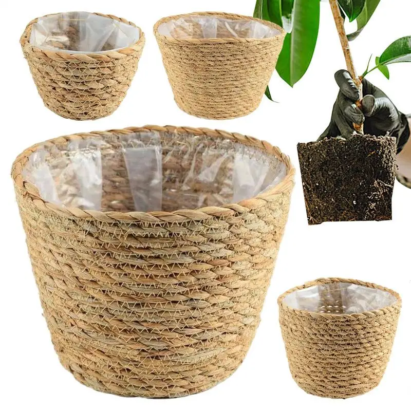 Indoor Planter 4 Pieces Flower Pots For Indoor Plants Storage Basket Flower Container With Liner Lightweight For Bedroom Patio
Indoor Planter 4 Pieces Flower Pots For Indoor Plants Storage Basket Flower Container With Liner Lightweight For Bedroom Patio