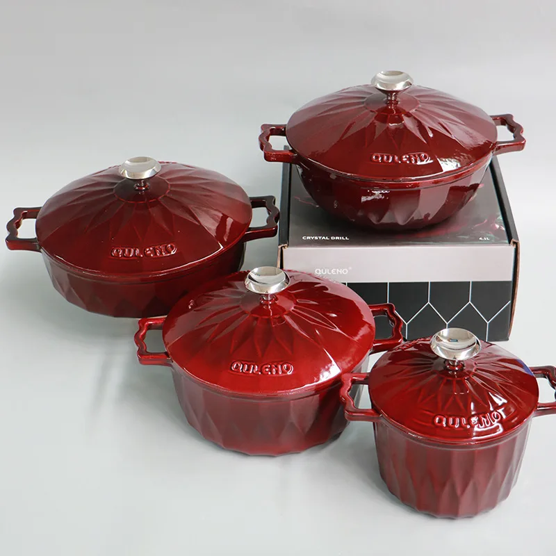 Premium Diamond Series Cast Iron Enamel Pot Set Large Capacity Seafood Stew & Soup Pots Light Luxury Design Universal Stove
Premium Diamond Series Cast Iron Enamel Pot Set Large Capacity Seafood Stew & Soup Pots Light Luxury Design Universal Stove