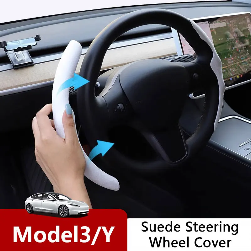 Steering Wheel Cover Compatible For Tesla Model 3/Y diameter 38cm Non-Slip Breathable Model 3/Y Steering Wheel Protector, White
Steering Wheel Cover Compatible For Tesla Model 3/Y diameter 38cm Non-Slip Breathable Model 3/Y Steering Wheel Protector, White