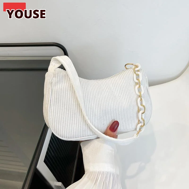 Y2K Corduroy Shoulder Bag for Women, Retro Acrylic Chain Velvet Hobo Bag, Cute Mini Crescent Underarm Bag for Daily & Party
Y2K Corduroy Shoulder Bag for Women, Retro Acrylic Chain Velvet Hobo Bag, Cute Mini Crescent Underarm Bag for Daily & Party