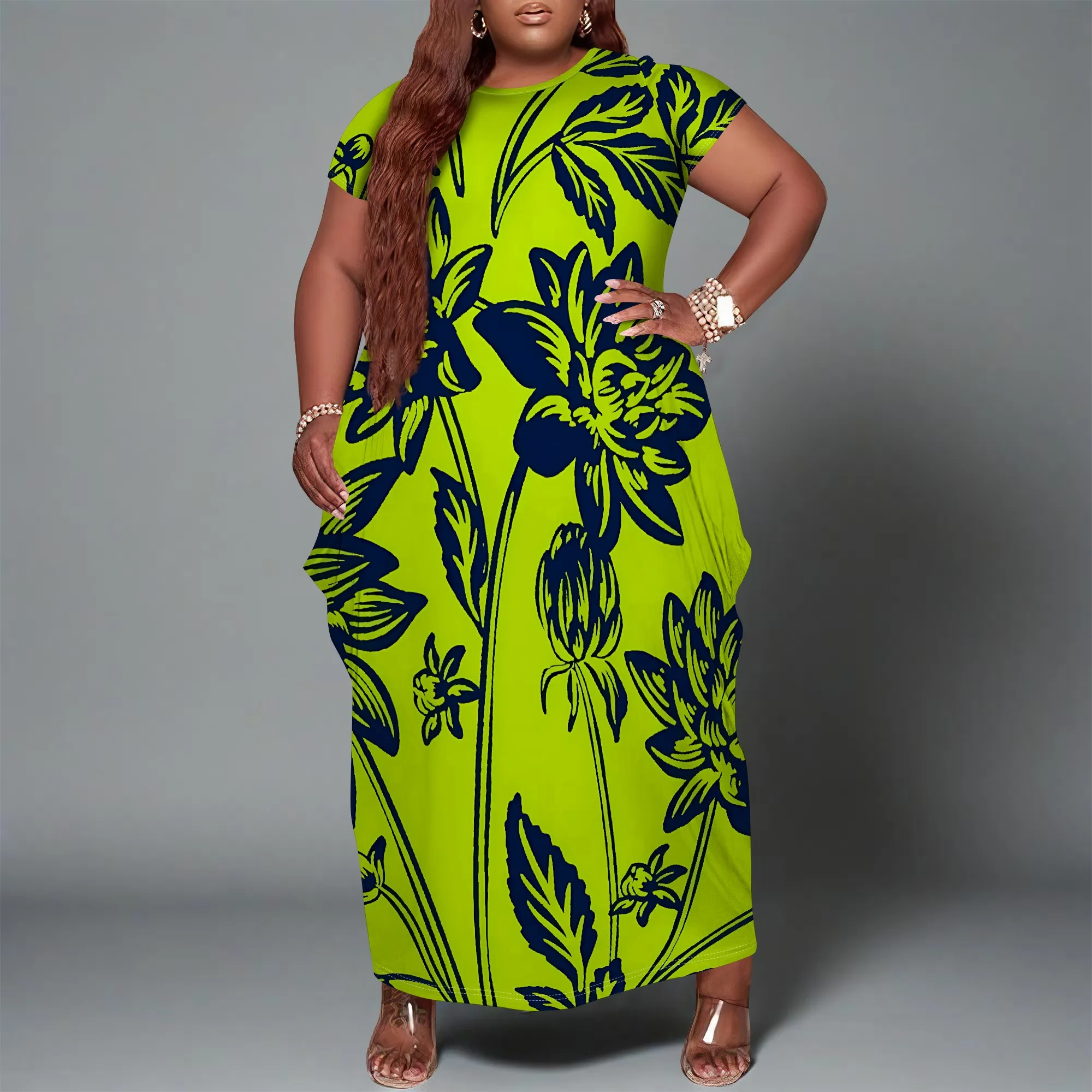 Nupusa Floral Print Dress for Women Plus Size Summer Casual Crew Neck Short Sleeve Maxi Dress
Nupusa Floral Print Dress for Women Plus Size Summer Casual Crew Neck Short Sleeve Maxi Dress