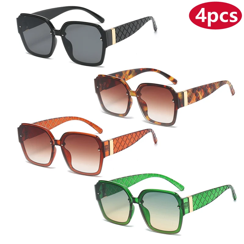 Motorcycle 4pcs New Large Frame Square Sun Glasses Women Fashion Personalized Sunglasses Retro Mesh Leg Gradient Goggles UV400
Motorcycle 4pcs New Large Frame Square Sun Glasses Women Fashion Personalized Sunglasses Retro Mesh Leg Gradient Goggles UV400