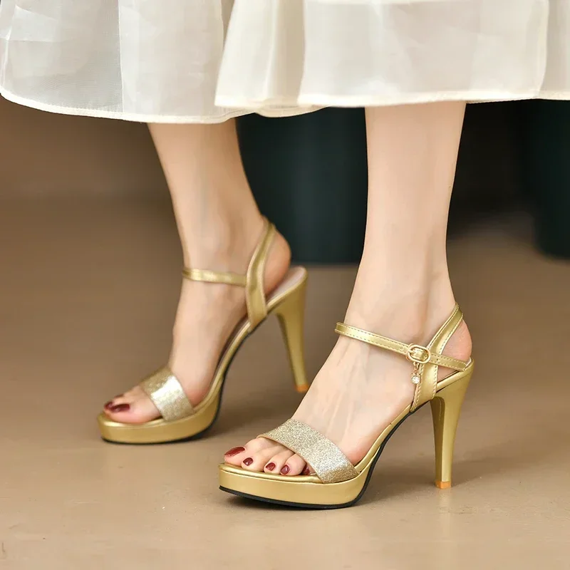 Gold Glitter High Heel Sandals for Women Summer 2024 Ankle Strap Platform Pumps Sexy Stiletto Heeled Party Shoes Zapatos Mujer
Gold Glitter High Heel Sandals for Women Summer 2024 Ankle Strap Platform Pumps Sexy Stiletto Heeled Party Shoes Zapatos Mujer