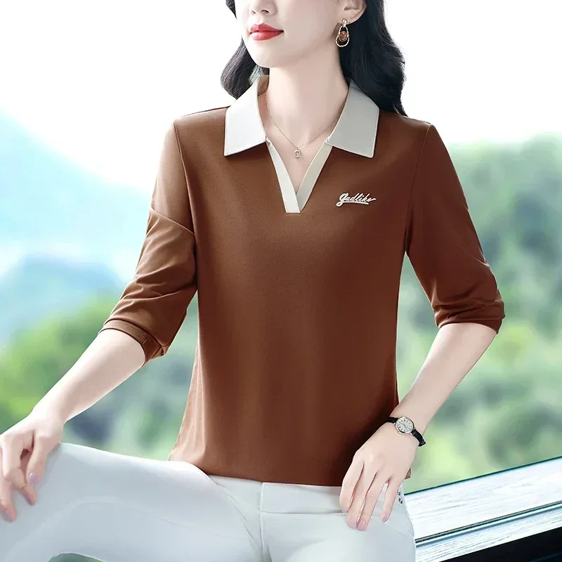 Ladies Collar Sporty T-shirts Casual Pullover Long Sleeve Golf POLO Shirt for Youthful Woman Elegant Anti-Pilling Clothes
Ladies Collar Sporty T-shirts Casual Pullover Long Sleeve Golf POLO Shirt for Youthful Woman Elegant Anti-Pilling Clothes