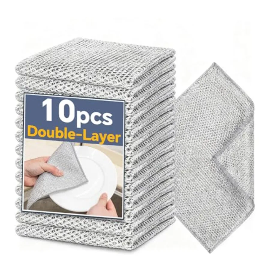 Steel Wire Dishcloths, Double-Layer Non-Scratch Steel Wire Cleaning Cloth for Cookware, Sinks, Stove Tops, Dishes PCS
Steel Wire Dishcloths, Double-Layer Non-Scratch Steel Wire Cleaning Cloth for Cookware, Sinks, Stove Tops, Dishes PCS