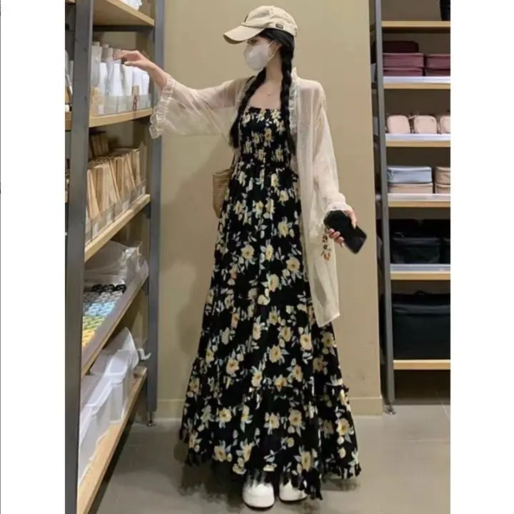 plus Size Floral Print Halter Dress Women Summer Pear Shaped Body Skirt Hiding Belly Slimming Dress Casual Style Two Piece Set
plus Size Floral Print Halter Dress Women Summer Pear Shaped Body Skirt Hiding Belly Slimming Dress Casual Style Two Piece Set