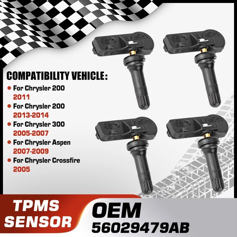 1/4PCS Tire Pressure Sensor For Chrysler 200 2011-2014 Chrysler 300 2005-2007 Chrysler Aspen 2007-2009 Chrysler Crossfire 2005
1/4PCS Tire Pressure Sensor For Chrysler 200 2011-2014 Chrysler 300 2005-2007 Chrysler Aspen 2007-2009 Chrysler Crossfire 2005