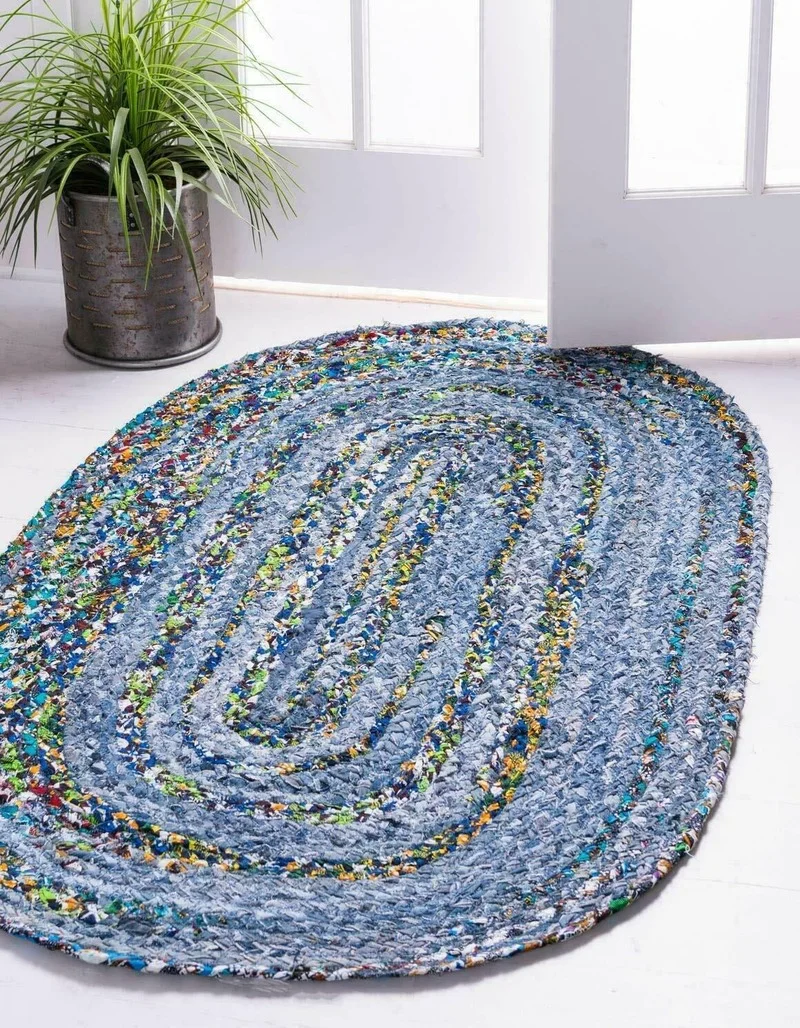 Rug Natural Denim Cotton Handmade Oval Rug Rustic Look Style Braided Rugs Carpets for Bed Room Area Rug for Living Room
Rug Natural Denim Cotton Handmade Oval Rug Rustic Look Style Braided Rugs Carpets for Bed Room Area Rug for Living Room