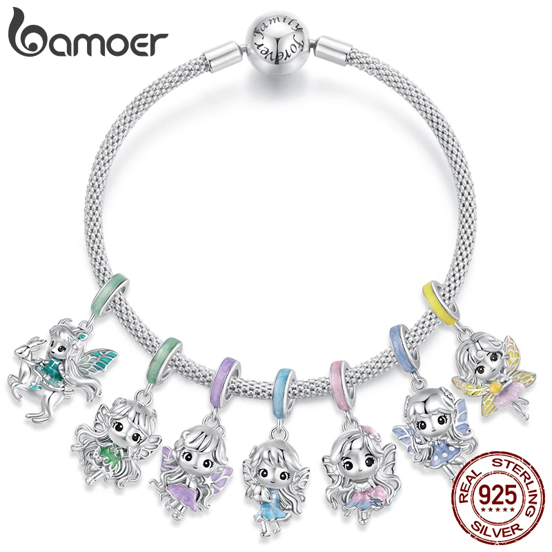 Bamoer стерлингового серебра 925 пробы, милый кулон в виде эльфа, красочные очаровательные бусины в виде феи для женщин и девочек, браслет, сделай сам, ювелирные аксессуары
Bamoer стерлингового серебра 925 пробы, милый кулон в виде эльфа, красочные очаровательные бусины в виде феи для женщин и девочек, браслет, сделай сам, ювелирные аксессуары