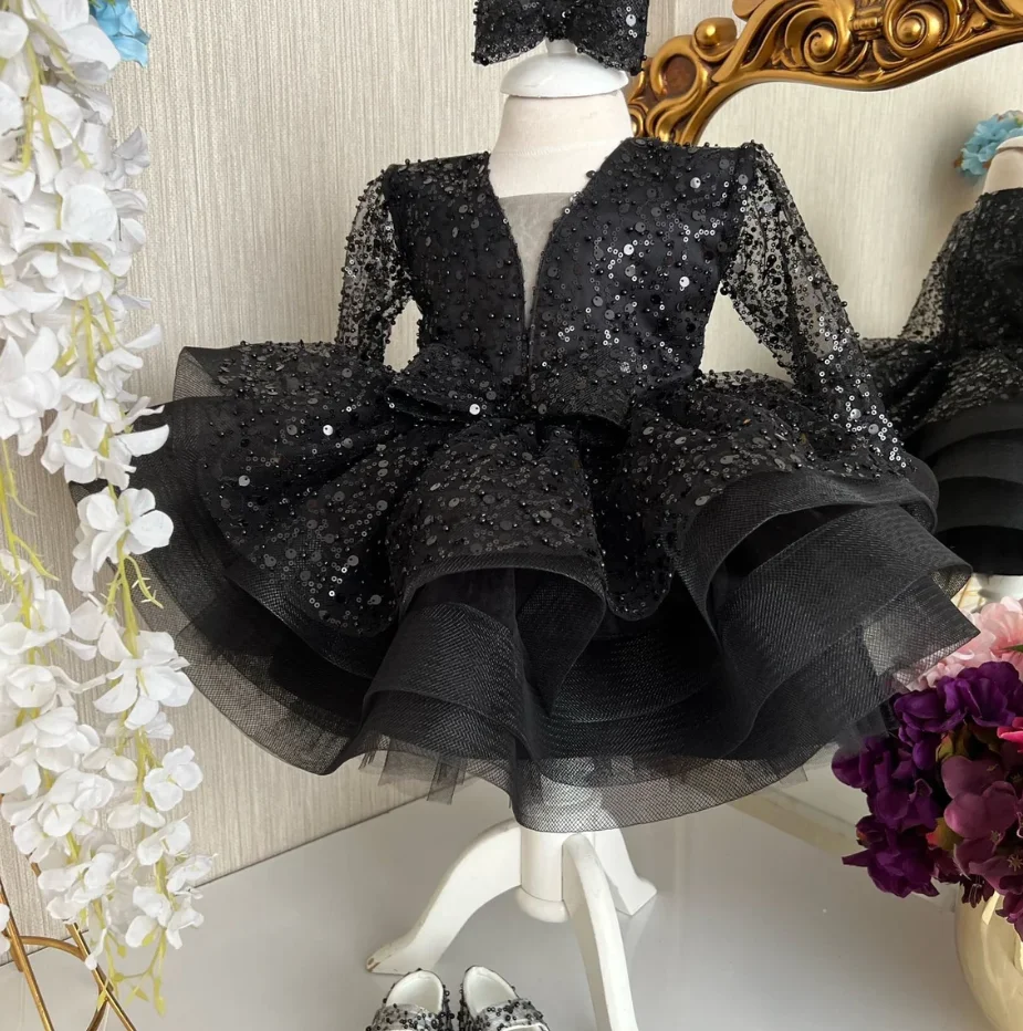 Baby Girl Dress Toddler Tutu Gown Flower Girl Dress Birthday Party Gown Princess Black Sequined Tulle Dress Ball Gown
Baby Girl Dress Toddler Tutu Gown Flower Girl Dress Birthday Party Gown Princess Black Sequined Tulle Dress Ball Gown