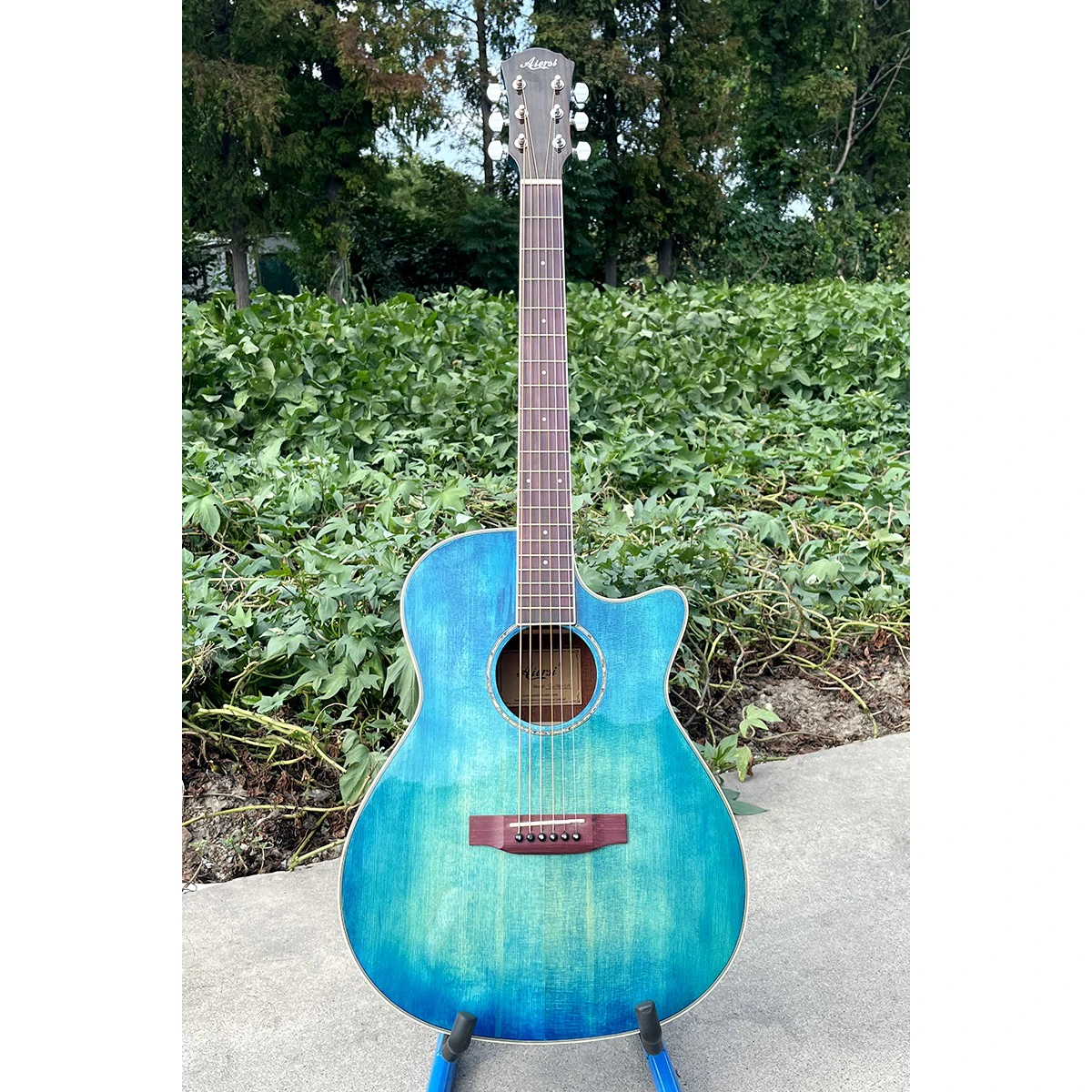 Aiersi Custom High Quality Blue Acoustic Guitar Solid Spruce Top Mahogany Body Vintage Cutaway Steel String Musical Instrument
Aiersi Custom High Quality Blue Acoustic Guitar Solid Spruce Top Mahogany Body Vintage Cutaway Steel String Musical Instrument