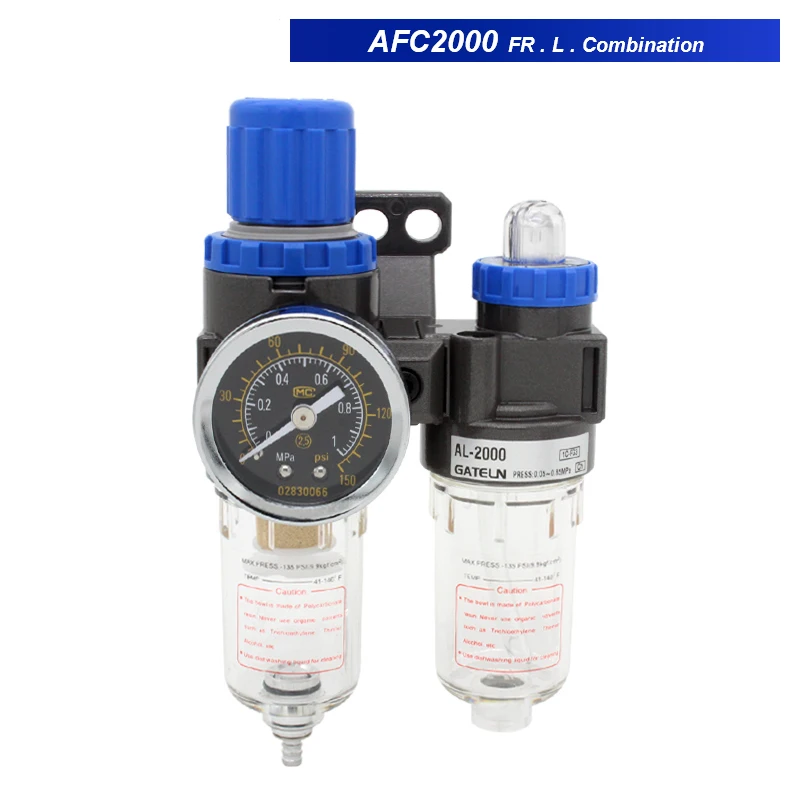 AFC2000 G1/4" Air Filter Regulator Combination Lubricator ,FRL Two Union Treatment oil water separation
AFC2000 G1/4" Air Filter Regulator Combination Lubricator ,FRL Two Union Treatment oil water separation