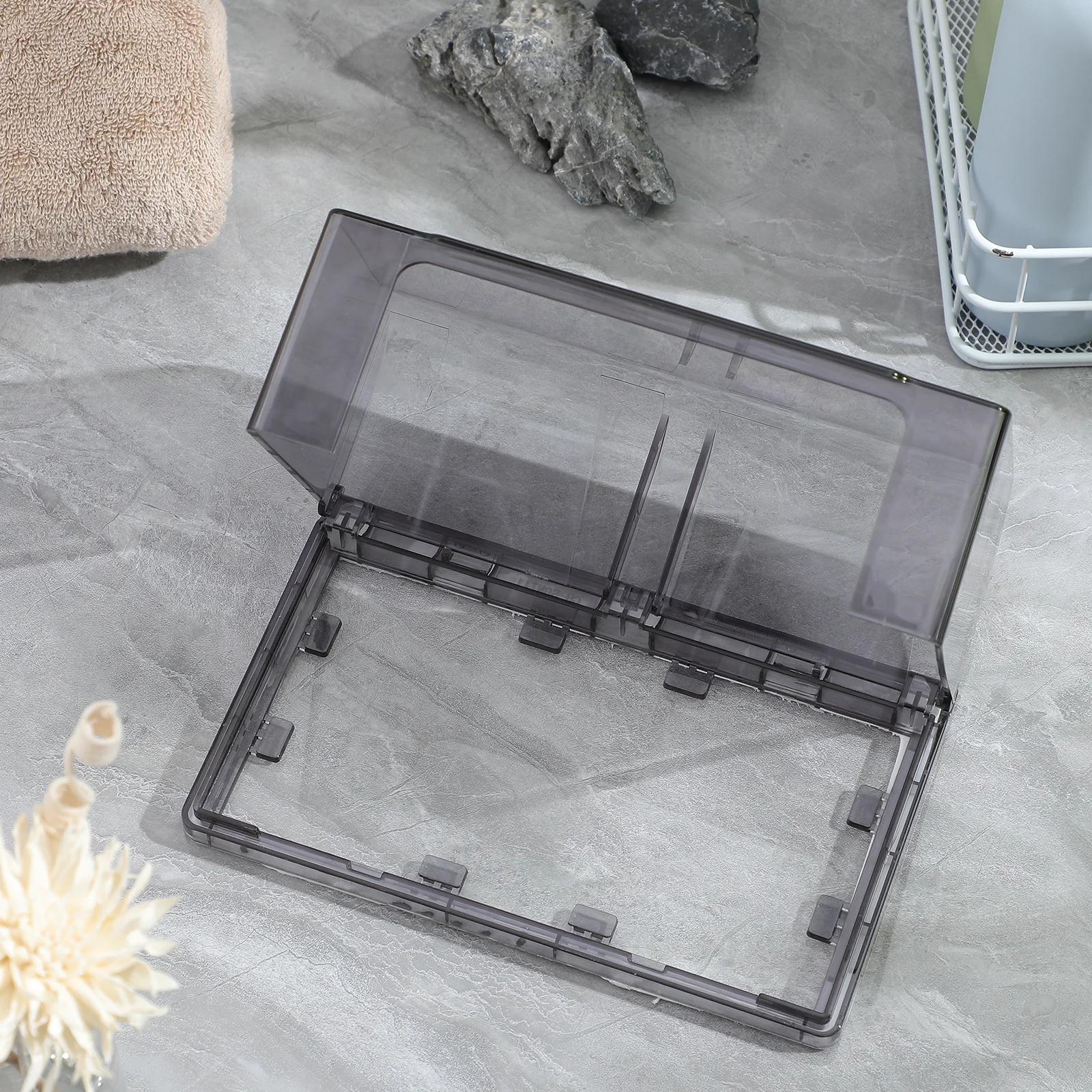 1pc Waterproof Socket Cover Double-Position Adhesive Splash-Proof Outlet Protector For Home Kitchen Bathroom Socket Box