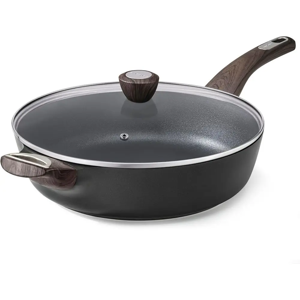 12 Inch Deep Frying Pan with Lid, 5 Qt Non-Stick Sauté Pan, Induction Compatible, Heat-Resistant Handle
12 Inch Deep Frying Pan with Lid, 5 Qt Non-Stick Sauté Pan, Induction Compatible, Heat-Resistant Handle