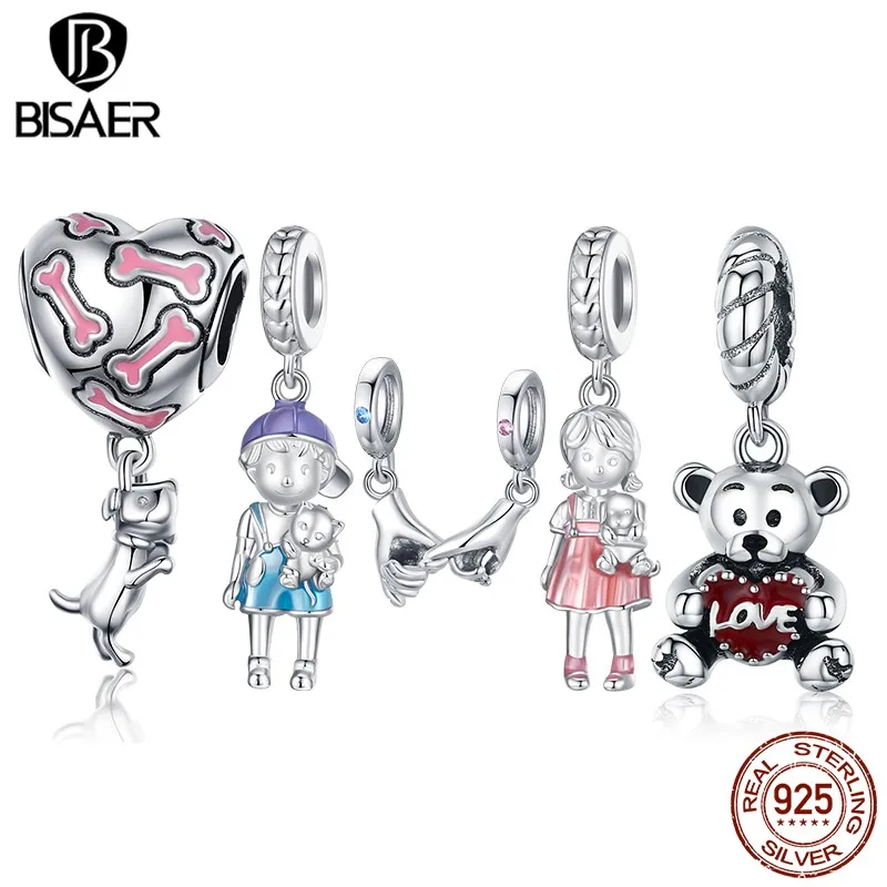 BISAER Real 925 Sterling Silver Little Boy Girl Charm Bead Hand In Hand Pendant Fit Lover DIY Bracelet Necklace Fine Jewelry
BISAER Real 925 Sterling Silver Little Boy Girl Charm Bead Hand In Hand Pendant Fit Lover DIY Bracelet Necklace Fine Jewelry