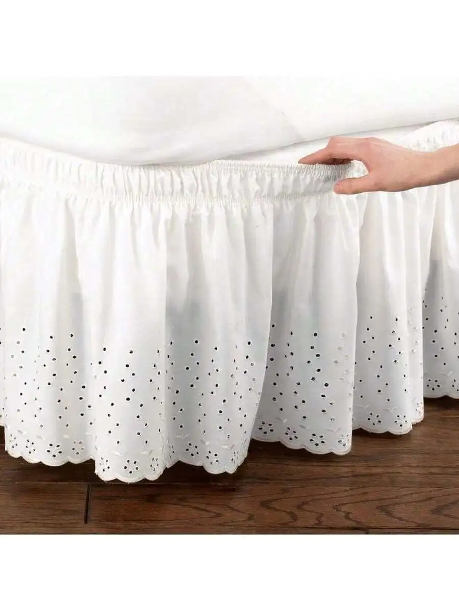 Eyelet Floral Scalloped Elastic Dust Ruffle Bed Skirt Wrap Around Queen King
Eyelet Floral Scalloped Elastic Dust Ruffle Bed Skirt Wrap Around Queen King