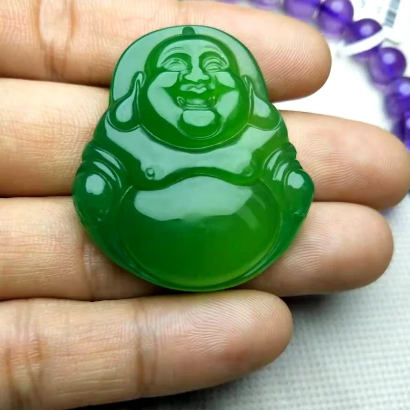 Chalcedony Full Green Bottle Guanyin Laughing Agate Maitreya Buddha Jade Pendant
Chalcedony Full Green Bottle Guanyin Laughing Agate Maitreya Buddha Jade Pendant