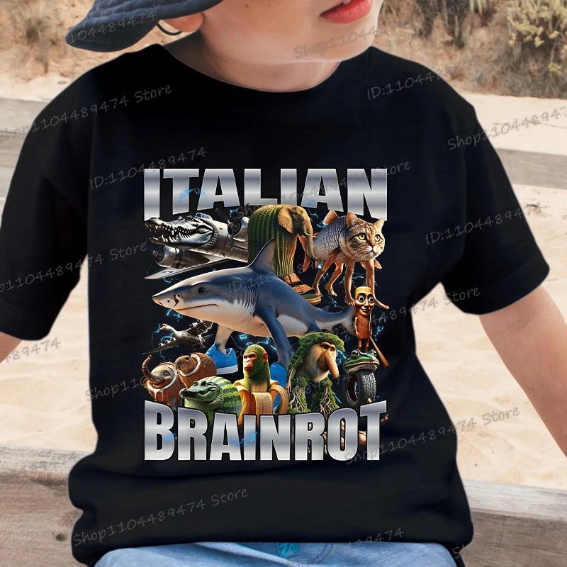Italian Brainrot Funny T-shirt Kids Cartoon Tung Tung Tung Sahur Meme Tshirt Short Sleeve Tops Fashion Italian Brainrot Tshirts
Italian Brainrot Funny T-shirt Kids Cartoon Tung Tung Tung Sahur Meme Tshirt Short Sleeve Tops Fashion Italian Brainrot Tshirts