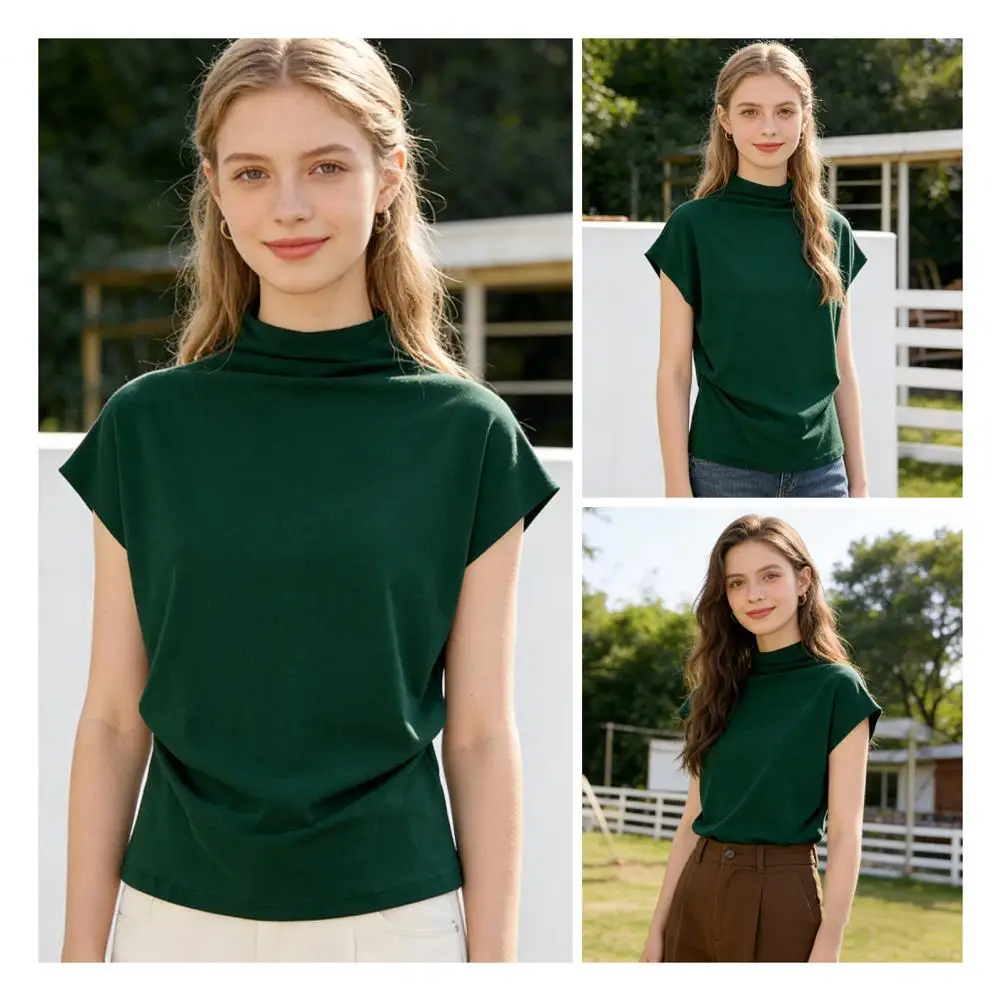 Lightweight Tee Women’s Turtleneck T-shirt Pullover Batwing Sleeve Top Side Shirring Loose Fit Tee for Wear Comfort Women
Lightweight Tee Women’s Turtleneck T-shirt Pullover Batwing Sleeve Top Side Shirring Loose Fit Tee for Wear Comfort Women