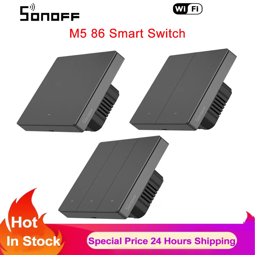 Умный переключатель Sonoff M5 86 1C/2C/3C, Wi-Fi, с управлением через приложение, настенный таймер с кнопкой и управлением через eWelink Alexa Google
Умный переключатель Sonoff M5 86 1C/2C/3C, Wi-Fi, с управлением через приложение, настенный таймер с кнопкой и управлением через eWelink Alexa Google