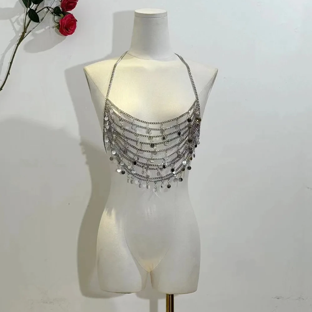 Handmade Sexy Lingerie Performance Costume Heavy Duty Bra Wrap Bra Chain Sequins Body Chain Hollowed Out Chest Jewelry
Handmade Sexy Lingerie Performance Costume Heavy Duty Bra Wrap Bra Chain Sequins Body Chain Hollowed Out Chest Jewelry
