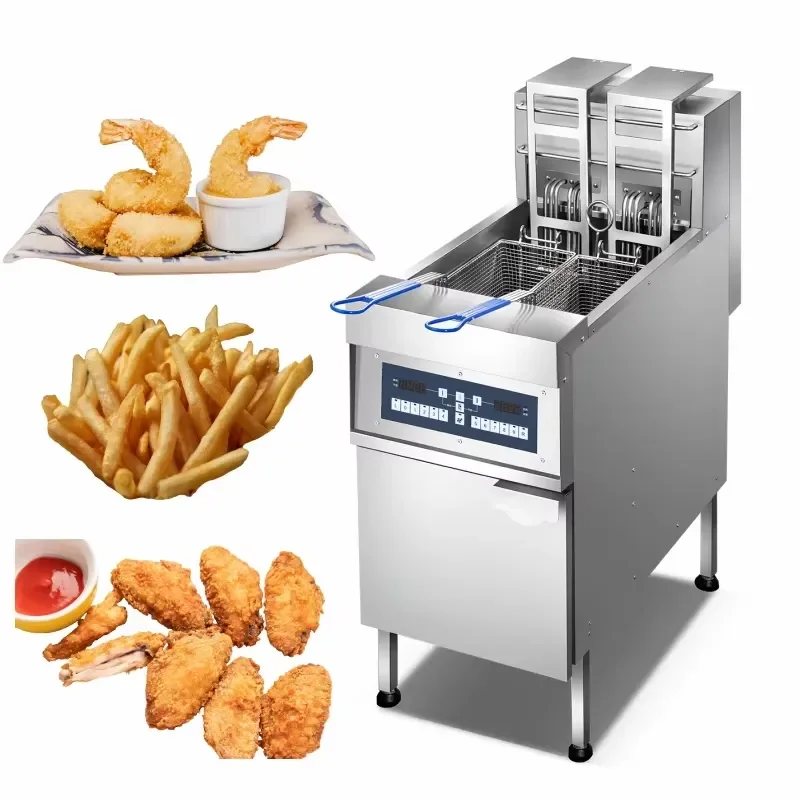Commercial Vertical Double Cylinder Automatic Lifting 1 Tanks With 2 Basket Timer Electric Deep Fryer for Fast Food Deep
Commercial Vertical Double Cylinder Automatic Lifting 1 Tanks With 2 Basket Timer Electric Deep Fryer for Fast Food Deep