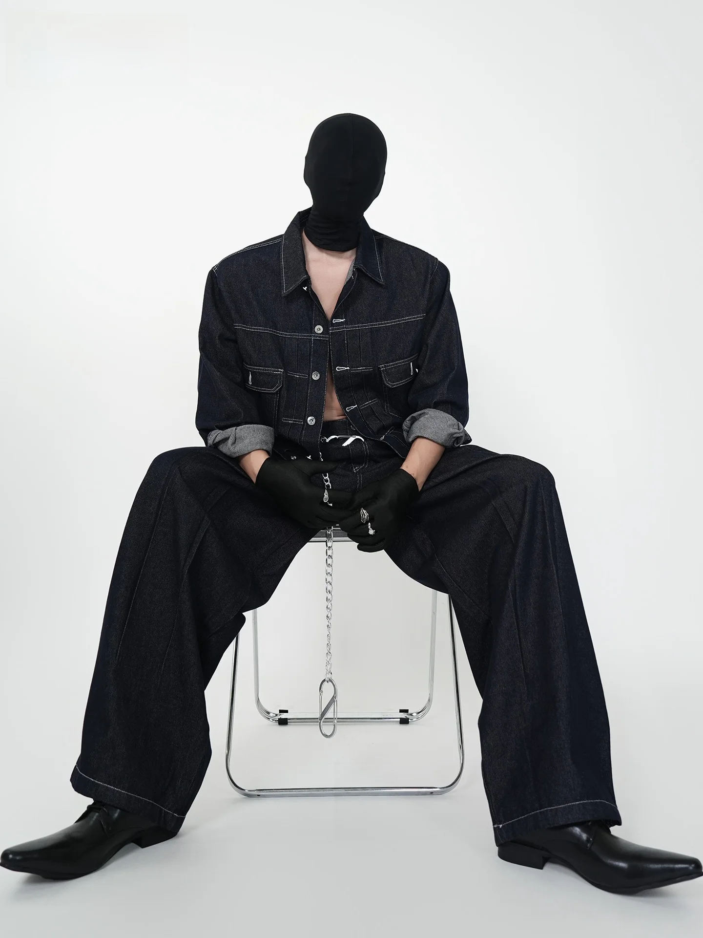 VE2 Autumn Workwear Edition High Waist ort Denim Jaet Men's Wide Leg Straight Denim Pants Set Faionable Cotton irt
VE2 Autumn Workwear Edition High Waist ort Denim Jaet Men's Wide Leg Straight Denim Pants Set Faionable Cotton irt