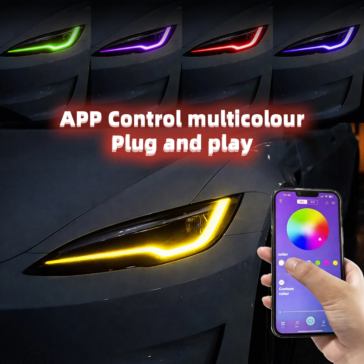 RGB LED DRL Module APP Color Control For Tesla Model 3 2023-2025 Plug and Play Daytime Running Light
RGB LED DRL Module APP Color Control For Tesla Model 3 2023-2025 Plug and Play Daytime Running Light