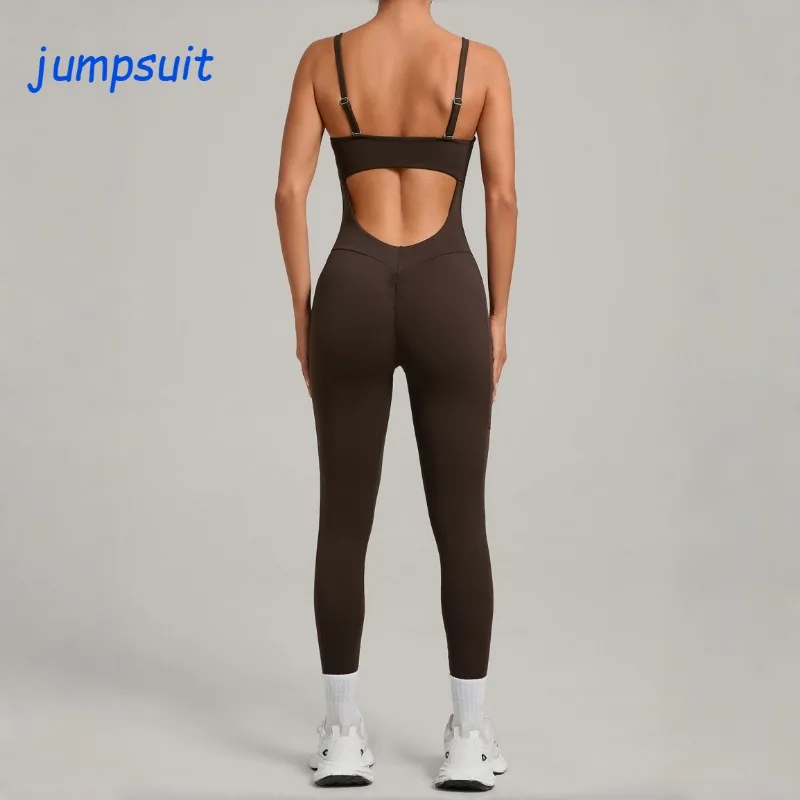 Женский комбинезон для йоги, спортивный фитнес-тренажерный зал, цельный комплект, брюки без рукавов с карманами, спортивный эластичный боди
Женский комбинезон для йоги, спортивный фитнес-тренажерный зал, цельный комплект, брюки без рукавов с карманами, спортивный эластичный боди