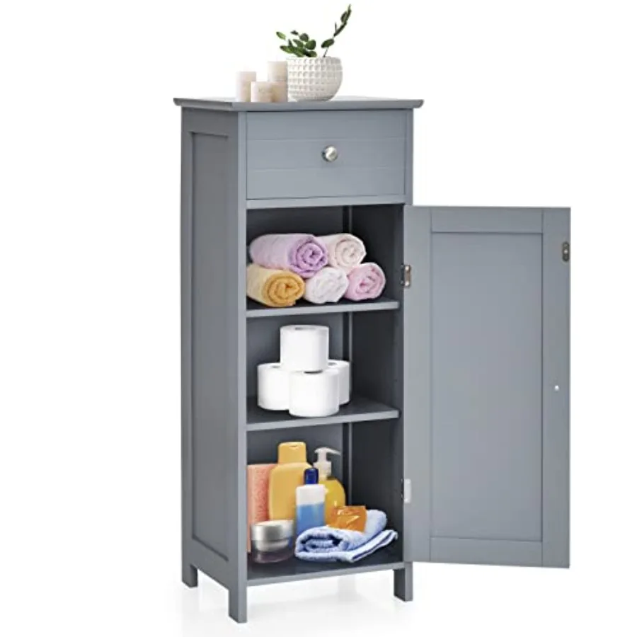 Bathroom Storage Cabinet, Single Door Floor Cabinet with Drawer and 3-Level Adjustable Shelves, Modern Side Storage Organizer w
Bathroom Storage Cabinet, Single Door Floor Cabinet with Drawer and 3-Level Adjustable Shelves, Modern Side Storage Organizer w