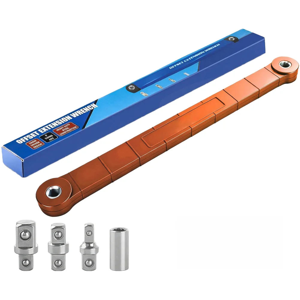 Offset Extension Wrench Set 1/4" Electric Ratchet Socket 3/8" To 3/8" 3/8" Hole To 1/2" Head And 3/8" Hole To 1/4" Head Socket
Offset Extension Wrench Set 1/4" Electric Ratchet Socket 3/8" To 3/8" 3/8" Hole To 1/2" Head And 3/8" Hole To 1/4" Head Socket