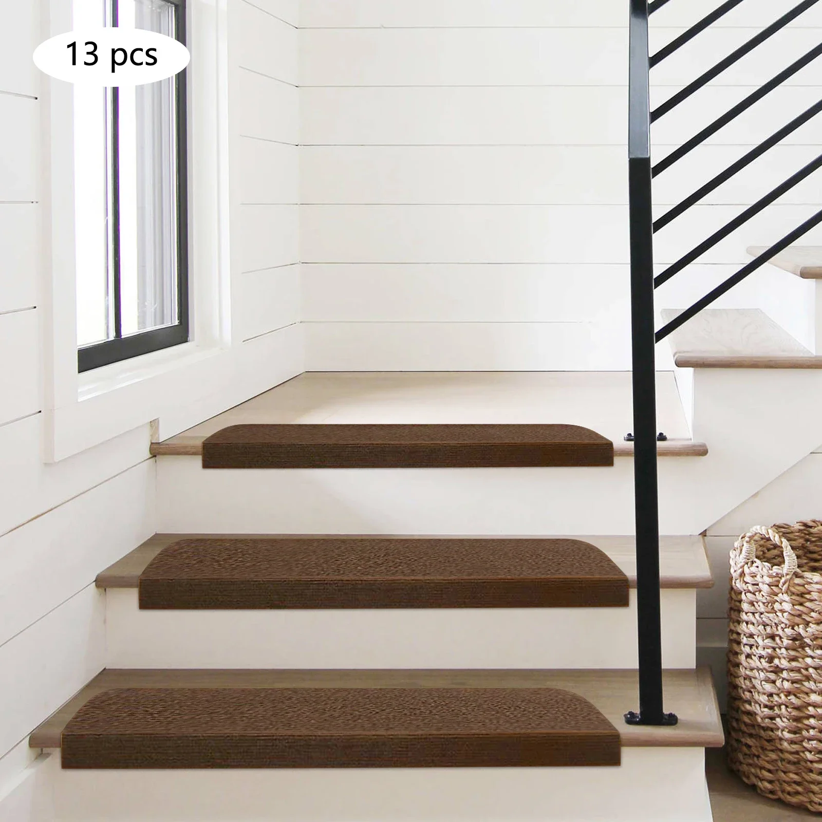 13pcs Stair Treads Carpet, Non-Slip Indoor Rug for Wooden Stairs - Easy to Install & Washable, Ideal for Kids, Elders, Pets
13pcs Stair Treads Carpet, Non-Slip Indoor Rug for Wooden Stairs - Easy to Install & Washable, Ideal for Kids, Elders, Pets