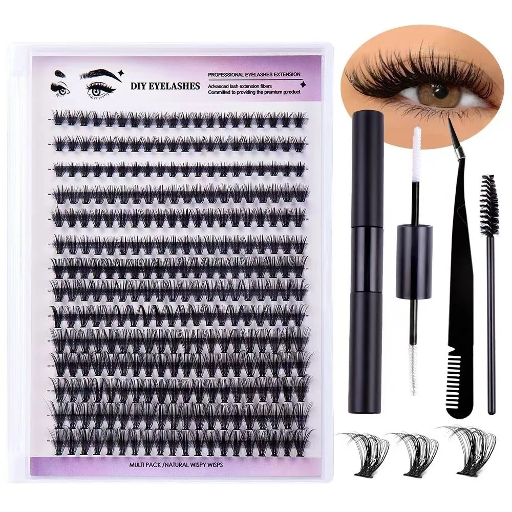 Easy Application 8-12mm False Eyelashes Bond and Seal Lash Extension Individual Lashes Kit with Lash Brush DIY Lash Clusters
Easy Application 8-12mm False Eyelashes Bond and Seal Lash Extension Individual Lashes Kit with Lash Brush DIY Lash Clusters